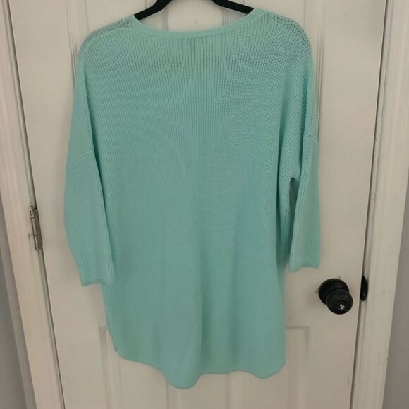 Express Women’s Light Weight Sweater V-Neck Light Blue Large B0412 - Picture 3 of 5